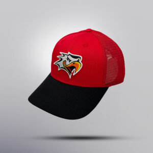 Puna-musta trucker-lippis